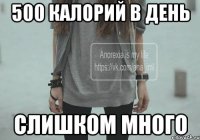 500 калорий в день слишком много