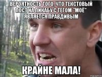 Вероятность того, что текстовый пост на Пикабу с тегом "моё" является правдивым КРАЙНЕ МАЛА!