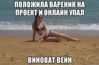 Положила вареник на проект и онлайн упал виноват вейн