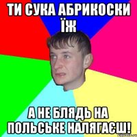 Ти сука абрикоски їж а не блядь на польське налягаєш!