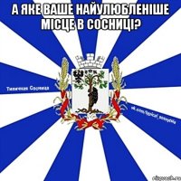 А ЯКЕ ВАШЕ НАЙУЛЮБЛЕНІШЕ МІСЦЕ В СОСНИЦІ? 