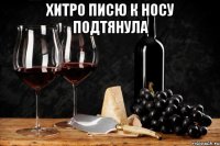 Хитро писю к носу подтянула 