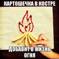КАРТОШЕЧКА В КОСТРЕ ДОБАВИТ В ЖИЗНЬ ОГНЯ