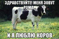 Здравствуйте! Меня зовут Рома... И я люблю коров