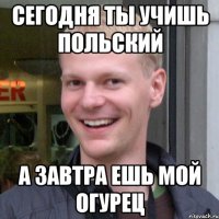 Сегодня ты учишь польский А завтра ешь мой огурец