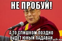Не пробуй! а то слишком поздно будет юный падаван