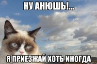 Ну Анюшь!... Я приезжай хоть иногда