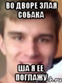 ВО ДВОРЕ ЗЛАЯ СОБАКА ША Я ЕЕ ПОГЛАЖУ