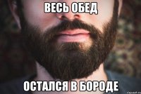 весь обед остался в бороде