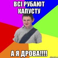 Всі рубают капусту А я дрова!!!!