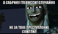 А Сабрину Глевиссиг случайно не за твое преступление сожгли?
