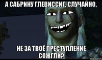 А Сабрину Глевиссиг, случайно, не за твоё преступление сожгли?