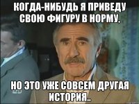 Когда-нибудь я приведу свою фигуру в норму, но это уже совсем другая история..