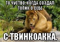 То чуство, когда создал топик о себе с твинкоакка.