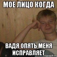 Мое лицо когда вадя опять меня исправляет