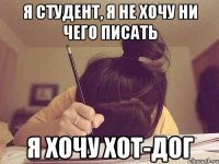 я студент, я не хочу ни чего писать я хочу хот-дог