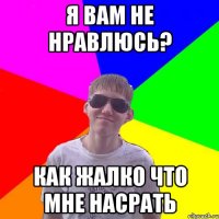 Я вам не нравлюсь? как жалко что мне насрать