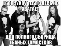 lgor zykov тебя здесь не хватает для полного сборища ебаных гомосеков