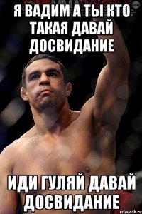 я Вадим а ты кто такая давай досвидание иди гуляй давай досвидание