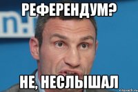 Референдум? Не, неслышал