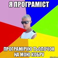 я програміст програмірую тьолочок на мою кобру