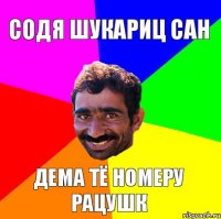 содя шукариц сан Дема тё номеру рацушк