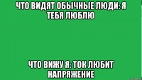 ЧТО ВИДЯТ ОБЫЧНЫЕ ЛЮДИ: Я ТЕБЯ ЛЮБЛЮ ЧТО ВИЖУ Я: ТОК ЛЮБИТ НАПРЯЖЕНИЕ