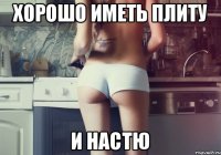 хорошо иметь плиту и настю