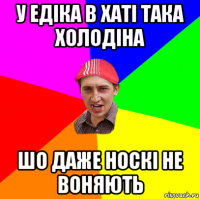 у едіка в хаті така холодіна шо даже носкі не воняють