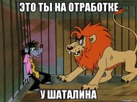 это ты на отработке у шаталина