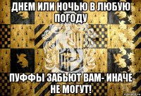 днем или ночью в любую погоду пуффы забьют вам- иначе не могут!