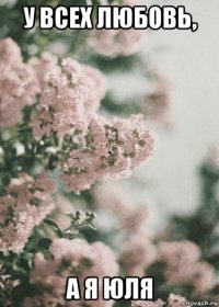 у всех любовь, а я юля
