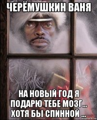 черёмушкин ваня на новый год я подарю тебе мозг... хотя бы спинной ...