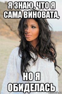 я знаю, что я сама виновата, но я обиделась