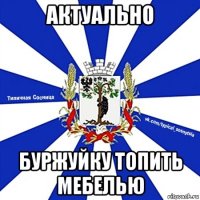 актуально буржуйку топить мебелью