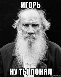 игорь ну ты понял