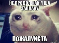 не продолжай я ша заплачу пожалуйста