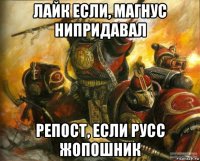 лайк если, магнус нипридавал репост, если русс жопошник