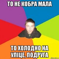 то не кобра мала то холодно на уліце, подруга