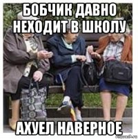 бобчик давно неходит в школу ахуел наверное