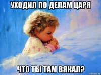 уходил по делам царя что ты там вякал?