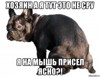 хозяин а я тут это не сру я на мышь присел ясно?!