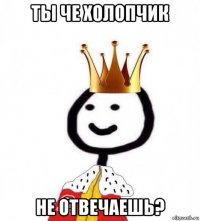 ты че холопчик не отвечаешь?