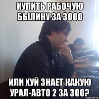 купить рабочую былину за 3000 или хуй знает какую урал-авто 2 за 300?