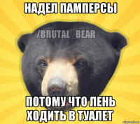 надел памперсы потому что лень ходить в туалет