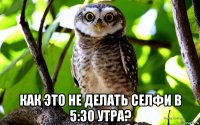  как это не делать селфи в 5:30 утра?