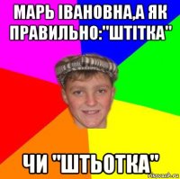 марь івановна,а як правильно:"штітка" чи "штьотка"