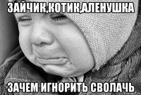 зайчик,котик,аленушка зачем игнорить сволачь