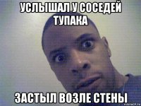 услышал у соседей тупака застыл возле стены