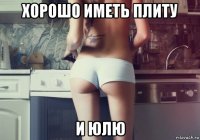 хорошо иметь плиту и юлю